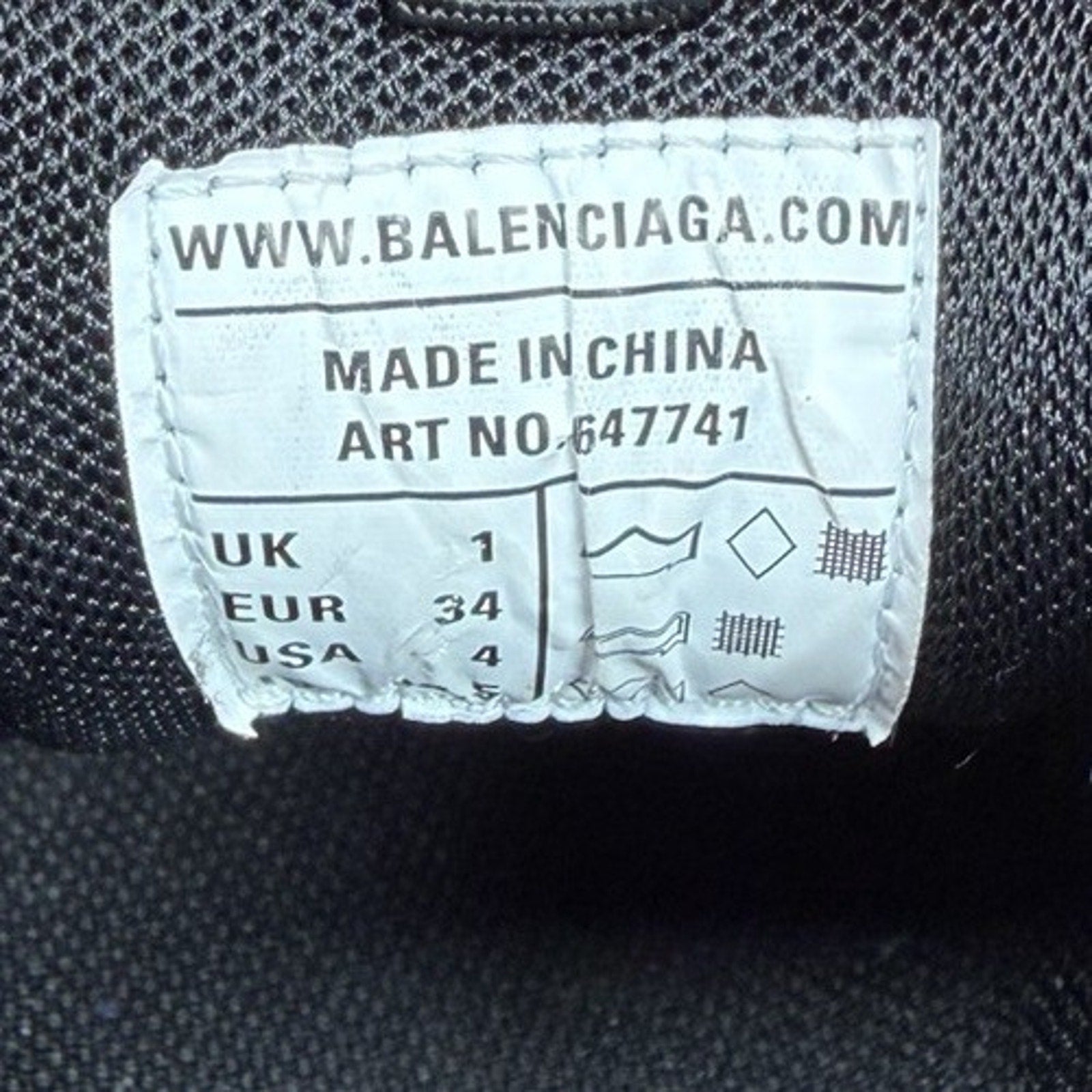Size 34EU/4W - Balenciaga Track Clear Sole Black