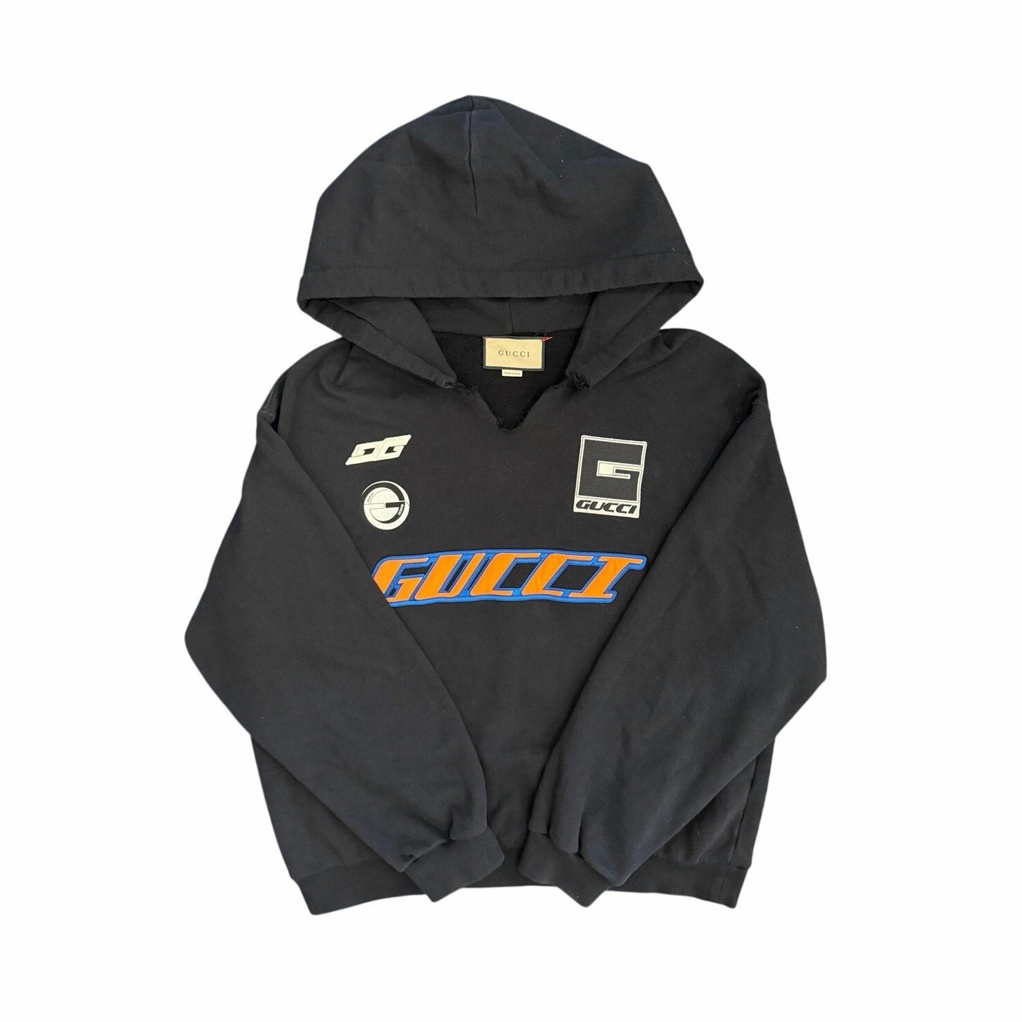 Size XL - Gucci Distressed Black Hoodie