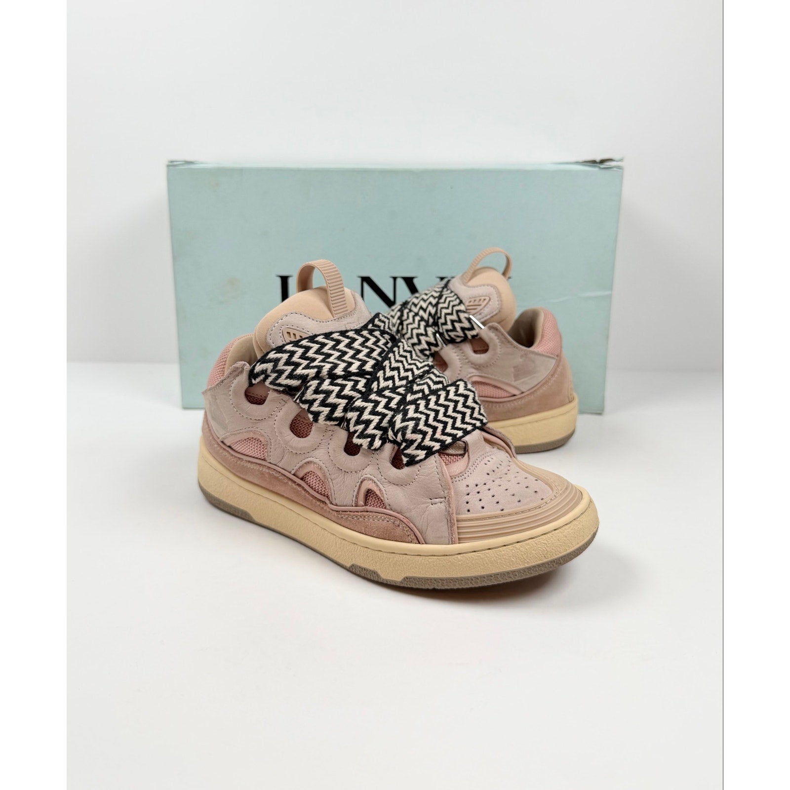 Size 37/7 - Lanvin Curb Pink Sneakers Women