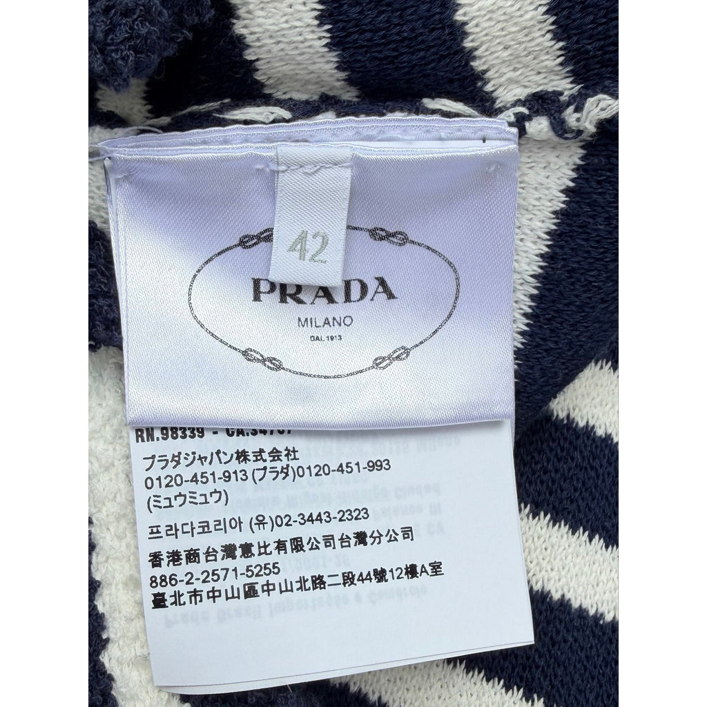 Size M - Prada Striped Bouclé Cardigan Sweater NEW