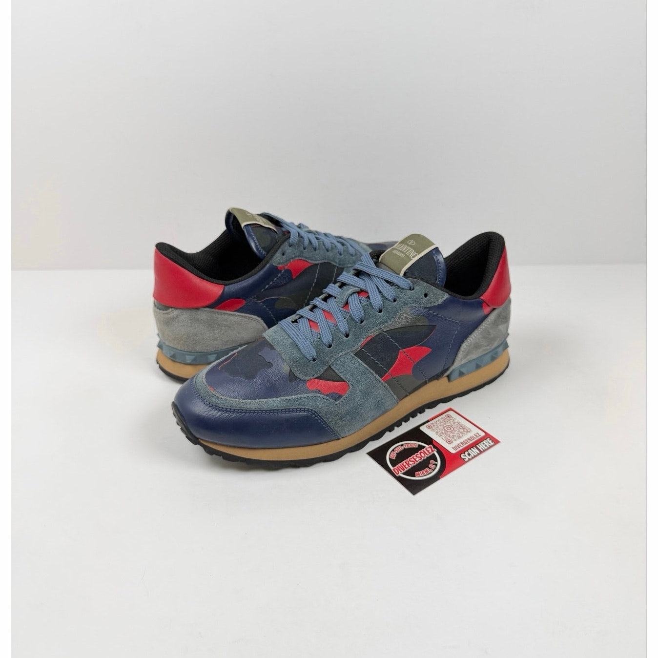 Size 9.5 - Valentino Garavani Rockrunner Marine Blue red