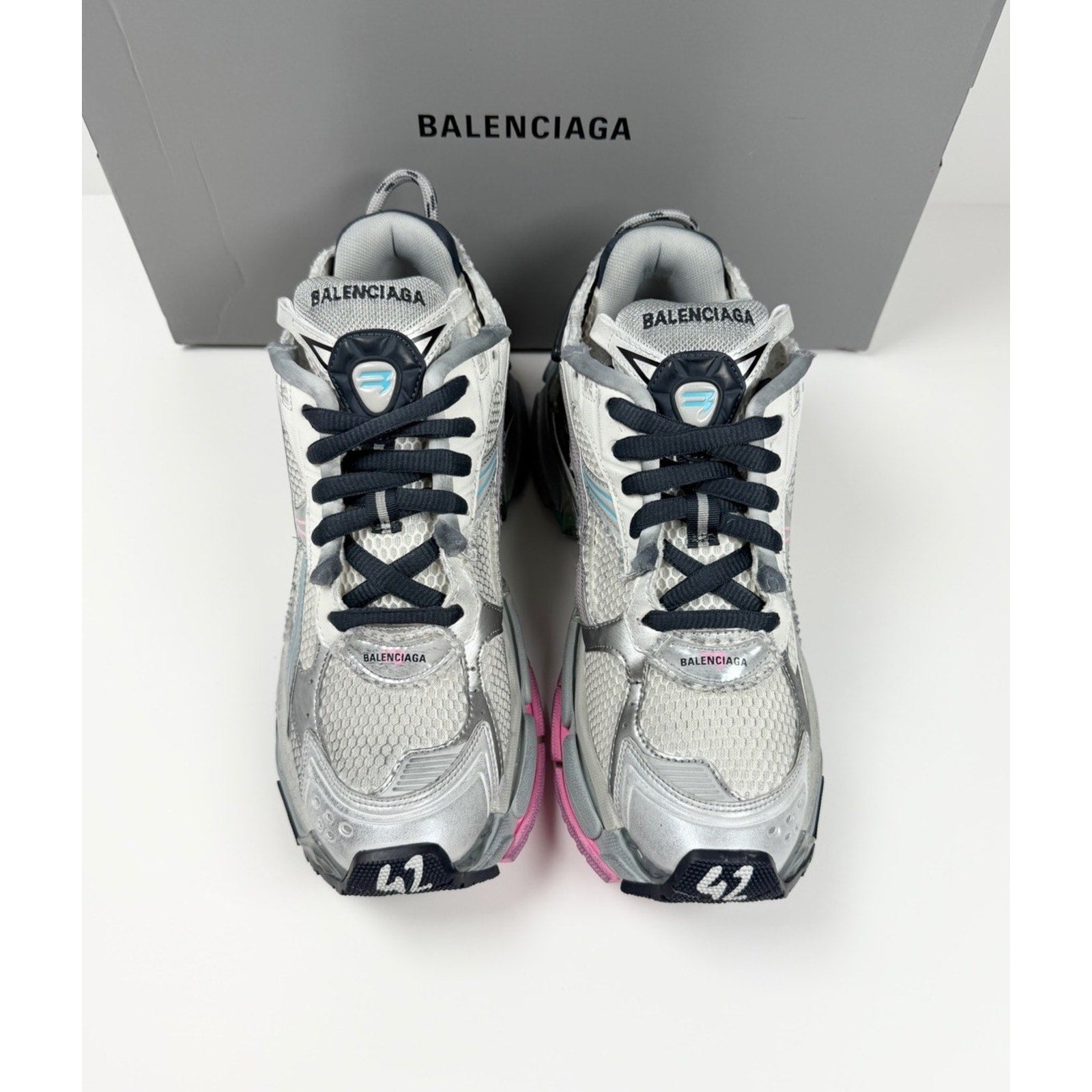 Size 42EU/9US - Balenciaga Runner Grey Pink Blue NEW