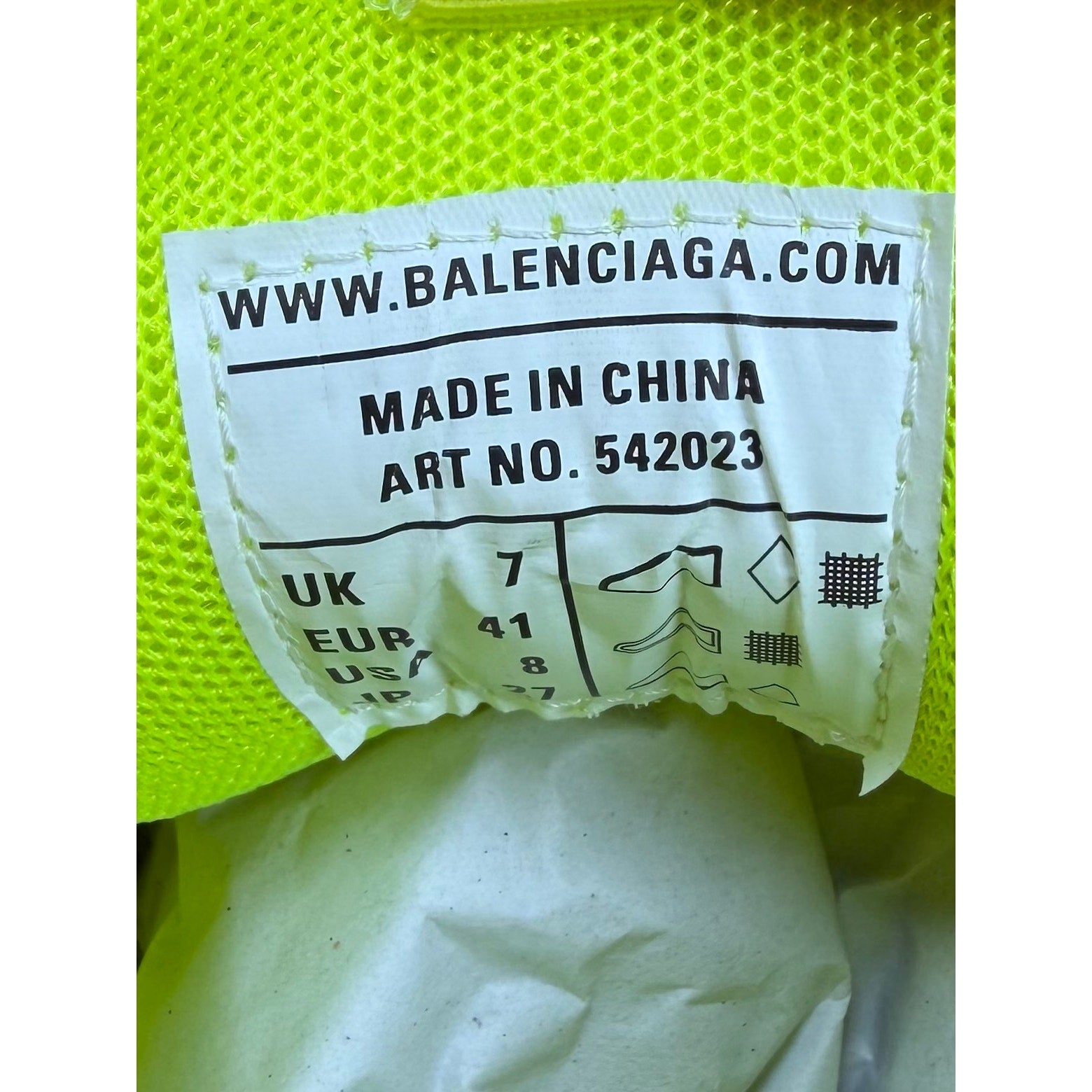 Size 41EU/8US - Balenciaga Track Fluo Yellow NEW