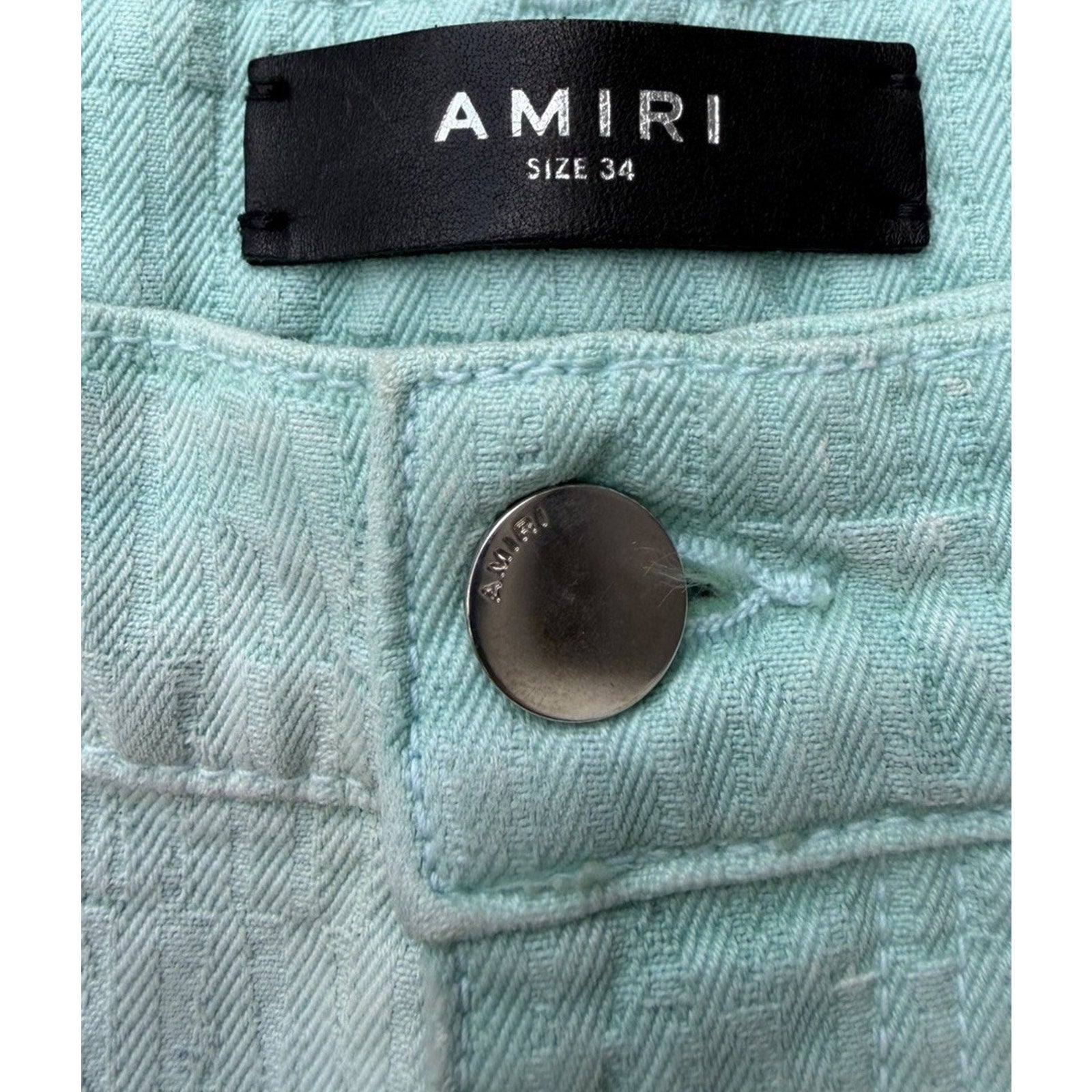 Size 34 - Amiri Jacquard Carpenter Aqua Blue Jeans