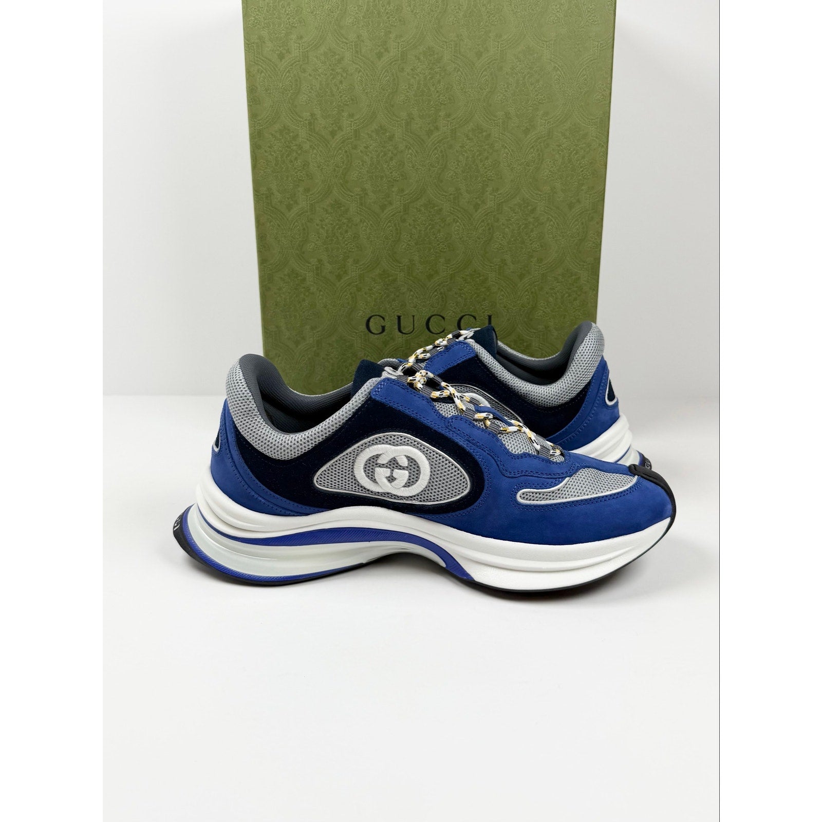 Size 8.5US - Gucci Run Sneaker Blue NEW