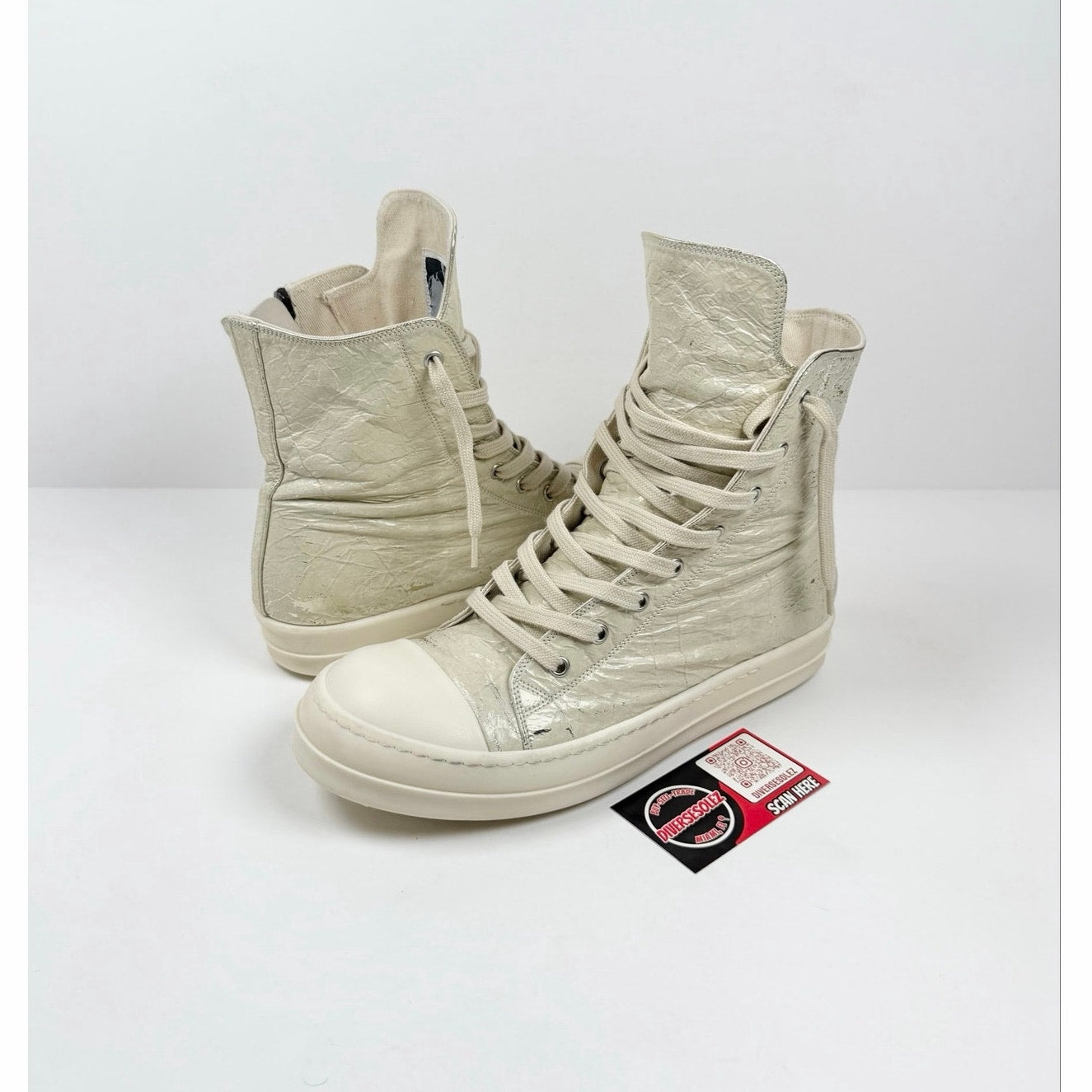 Size 41.5EU/8.5US - Rick Owens Textured Leather Ramone High Top