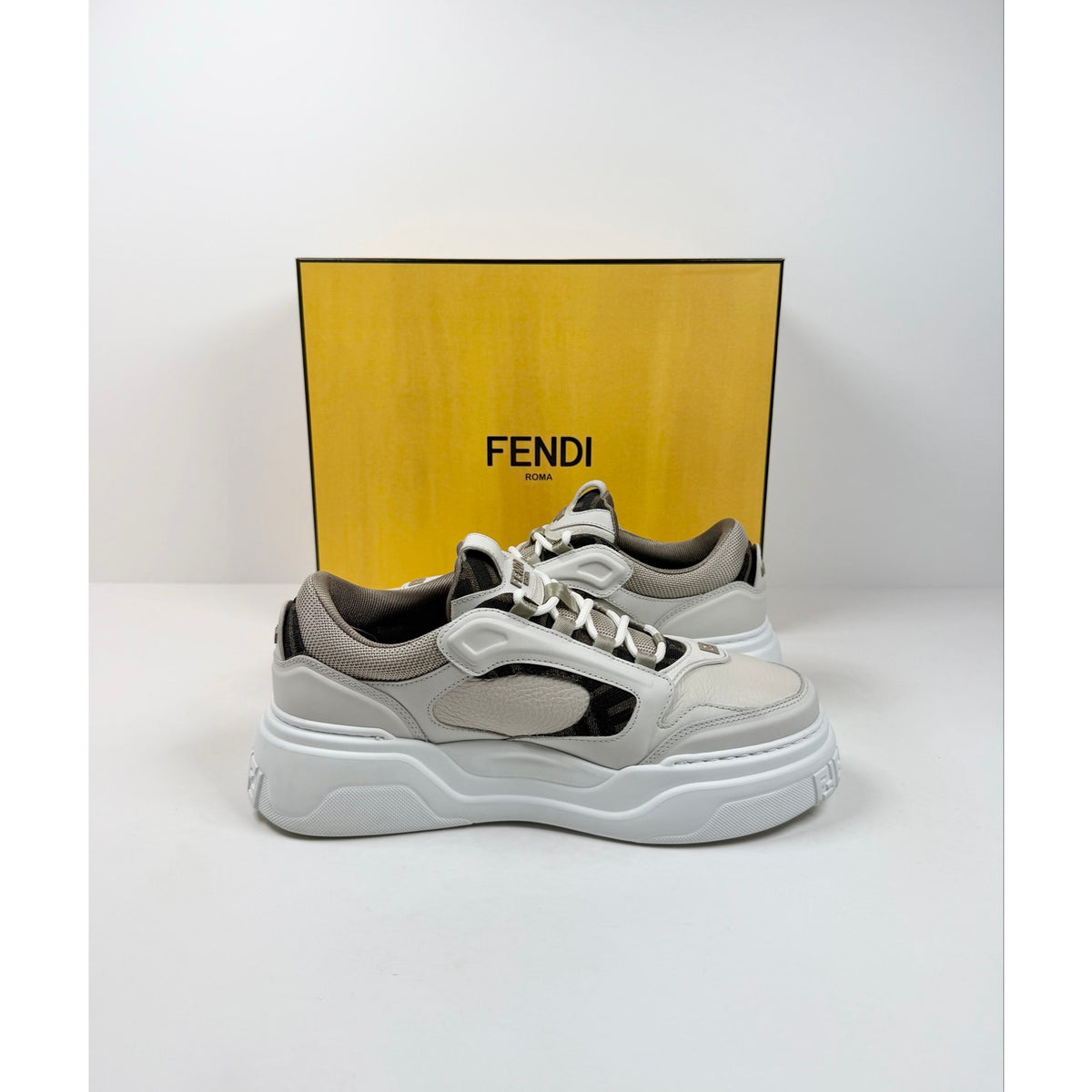 Size 7UK/8US - Fendi Force White Sneakers