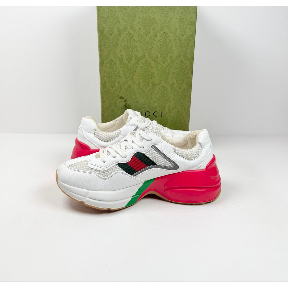 Size 9.5 - Gucci Rhyton White Red Green Womens