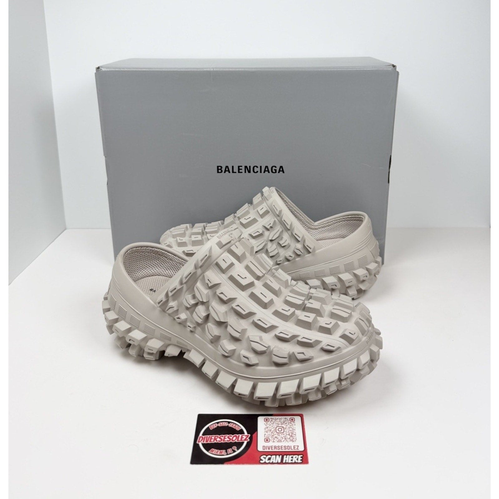 Size 7 Women's - Balenciaga Defender Beige Clogs NEW