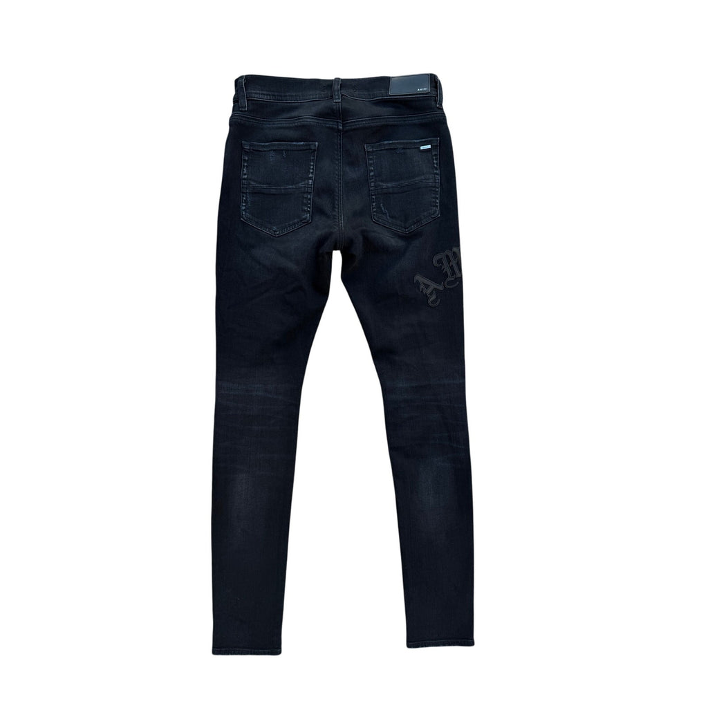 Size 31 - Amiri Distressed Leather Patch Jeans