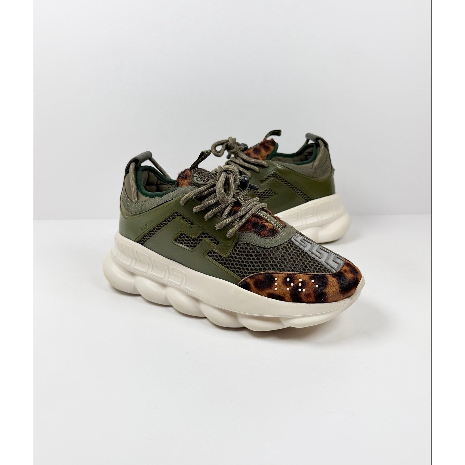 Size 42EU/9US - Versace Chain Reaction Olive Leopard