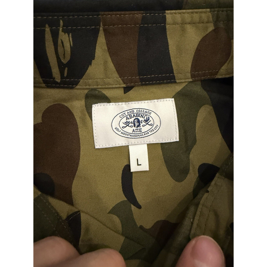Size L - Bape Camo Button Up Camo Long Sleeve Shirt NEW!