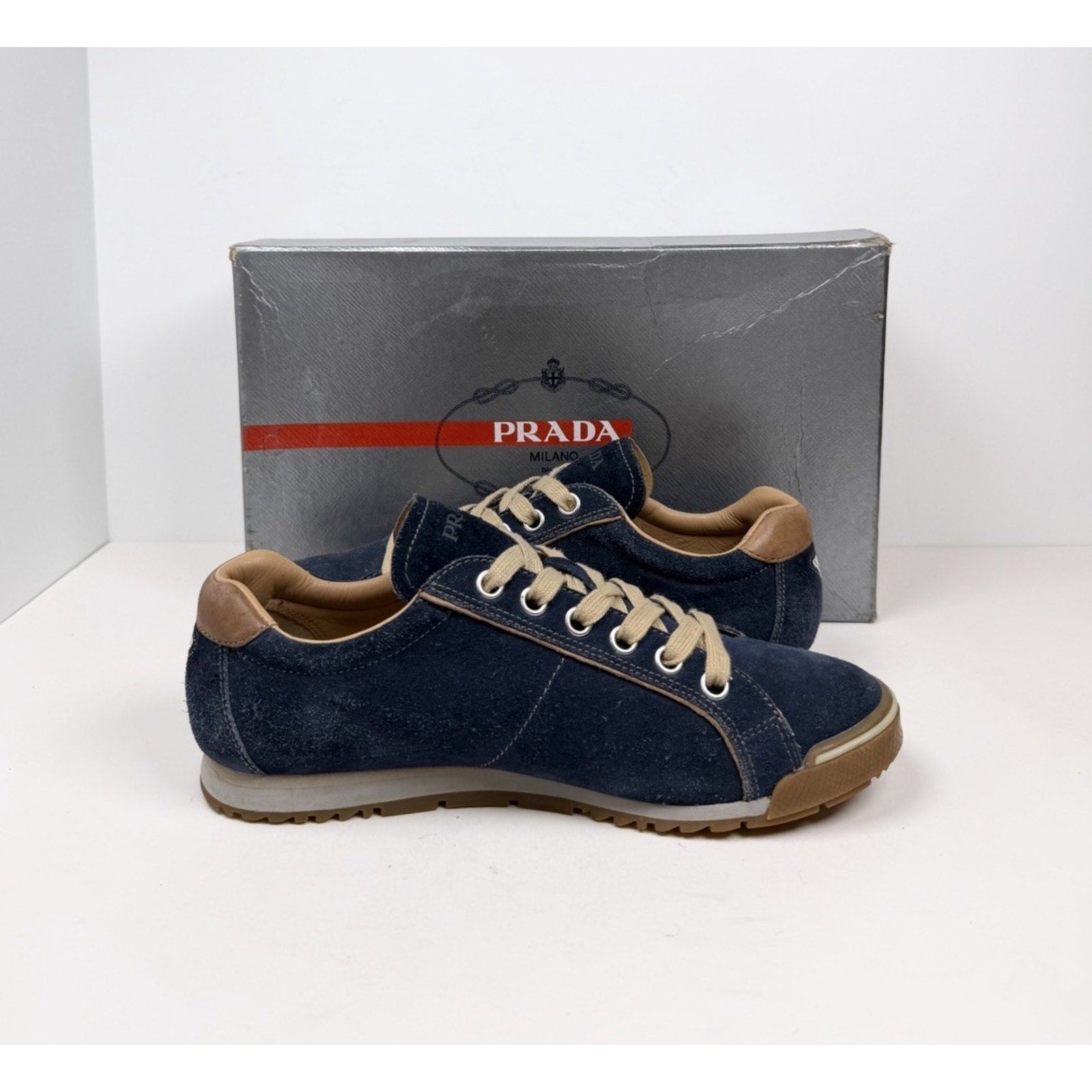 Size 6.5UK/7.5US - Prada Sport Blue Suede