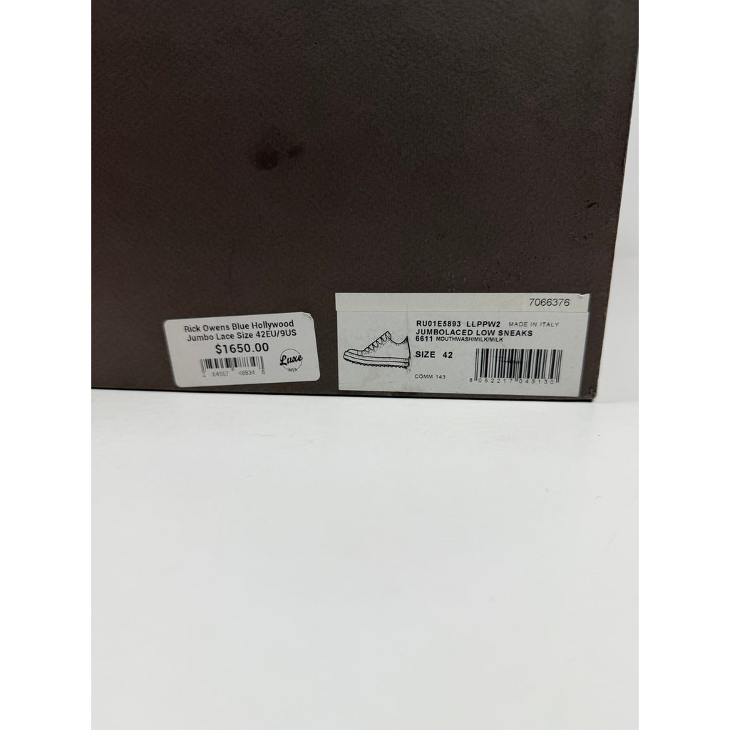Size 42EU/9US - Rick Owen’s Jumbo Lace Sneakers