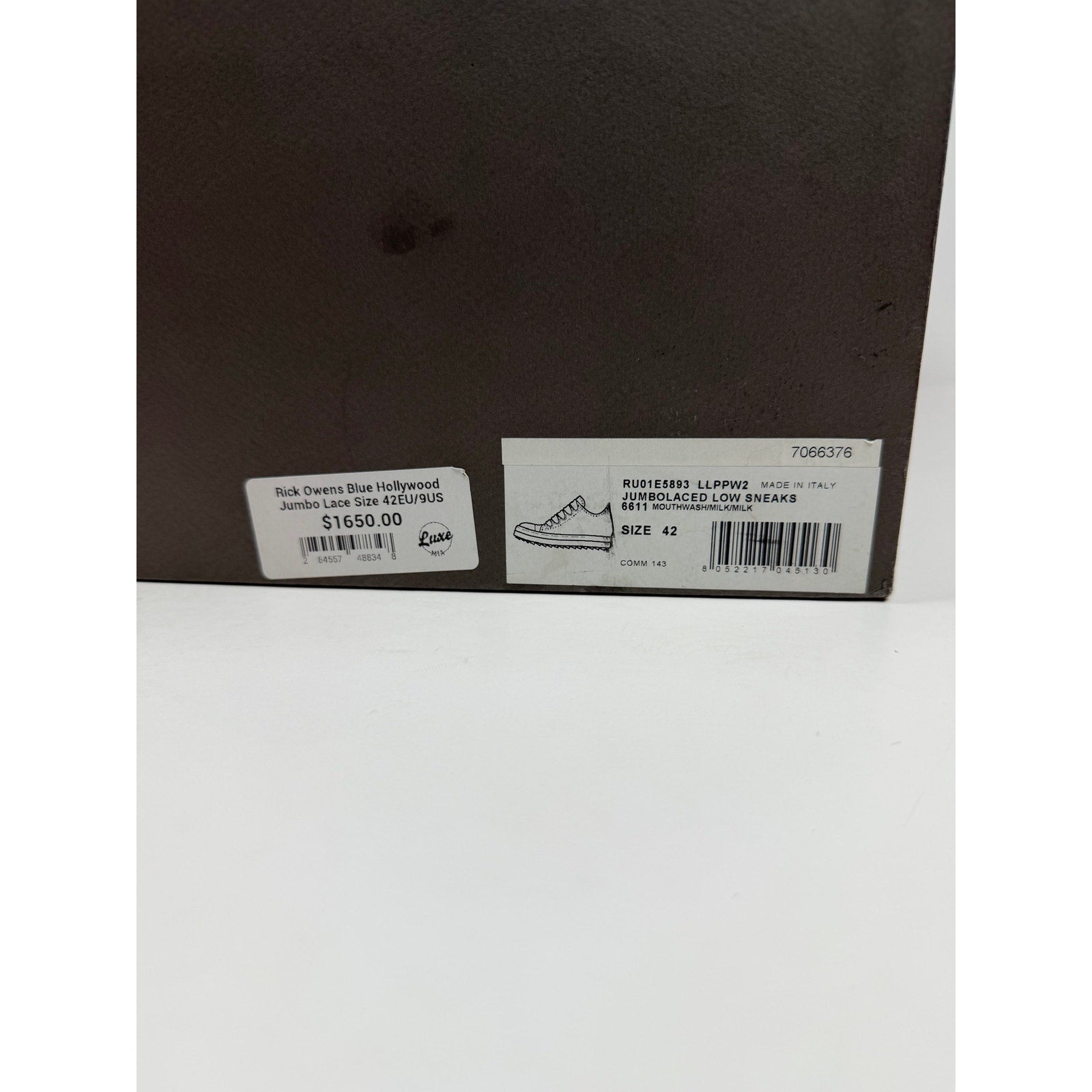 Size 42EU/9US - Rick Owen’s Jumbo Lace Sneakers