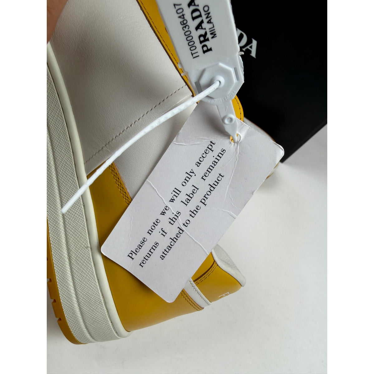 Size 10UK/11US - Prada Downtown Yellow Leather NEW