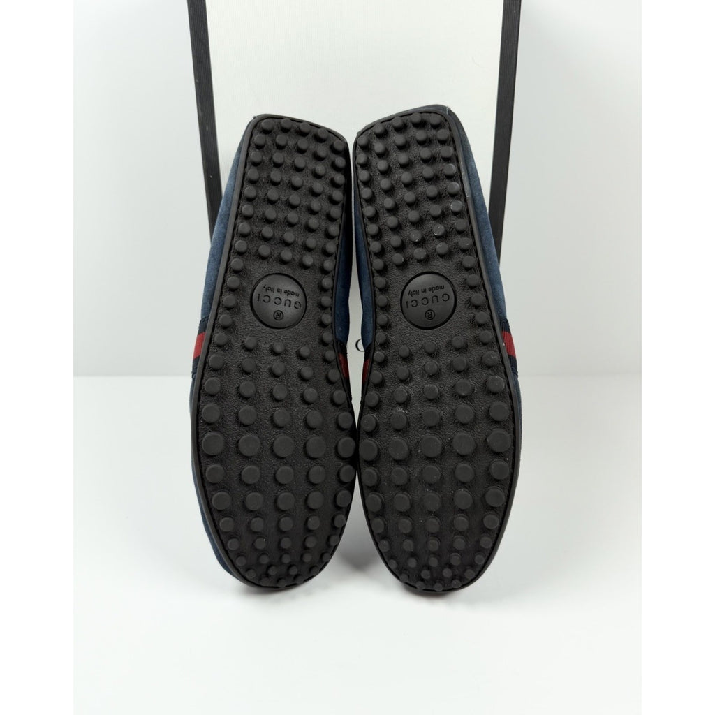 Size 9US - Gucci Blue Suede Web Accent Loafers