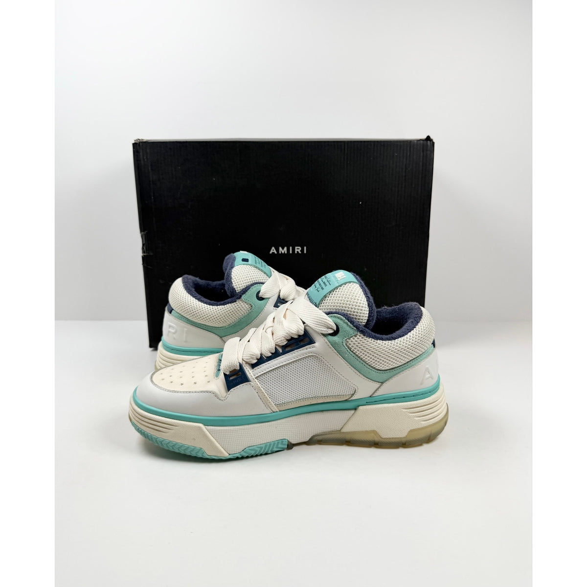 Size 44EU/11US - Amiri MA-1 White Light Blue
