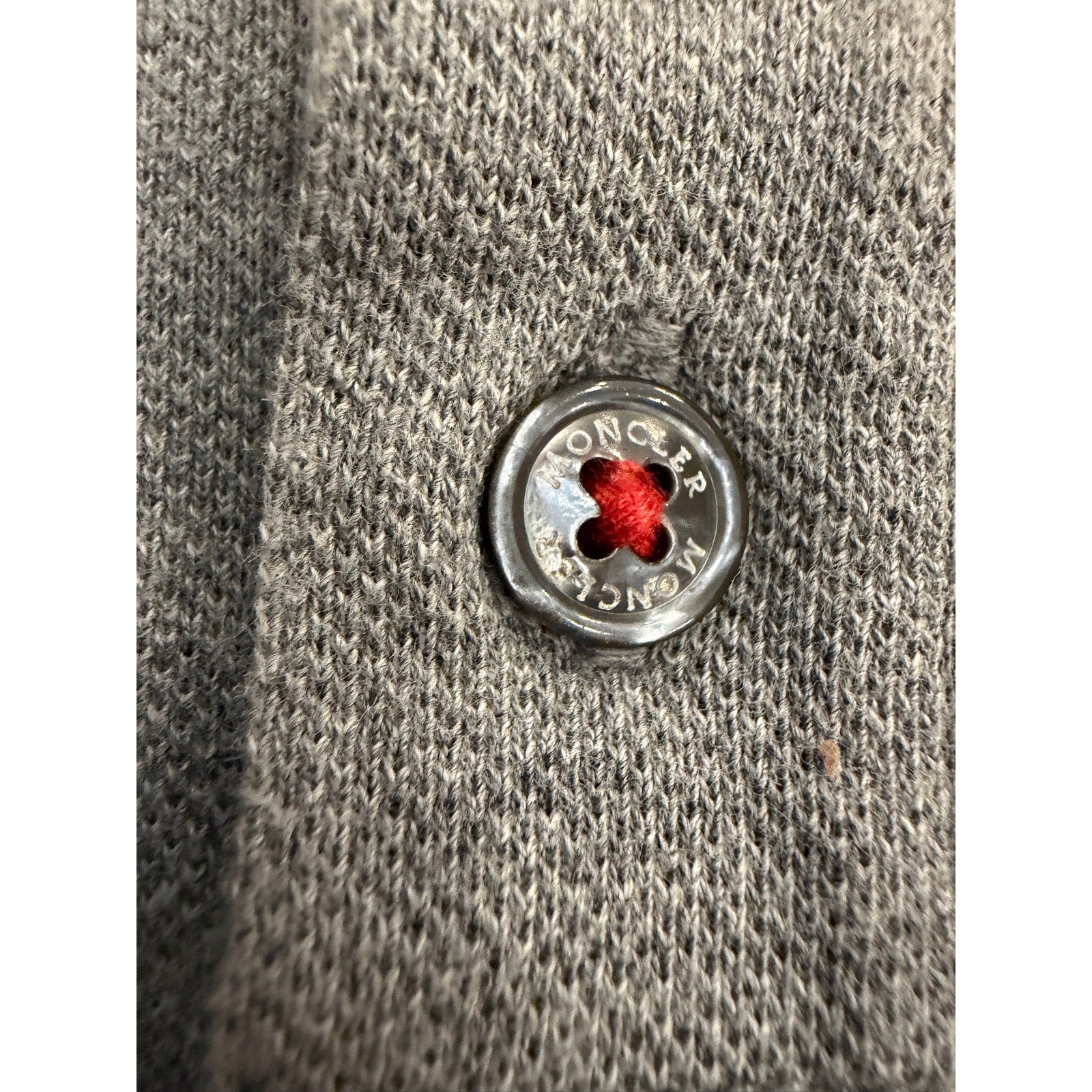 Moncler Gray Polo Shirt (Tagged L) Fits Like S/M