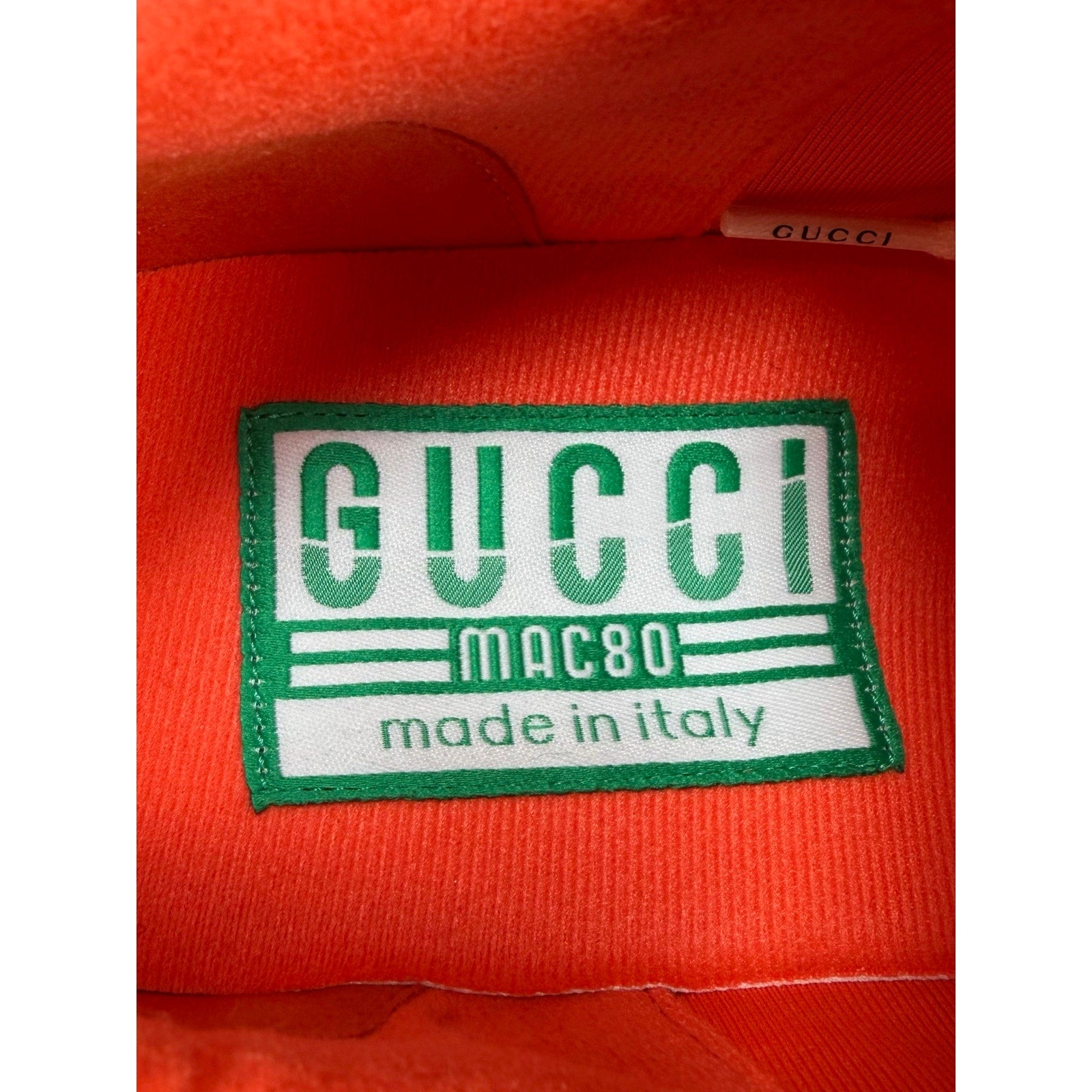 Size 8US - Gucci MAC80 White Orange Sneakers NEW