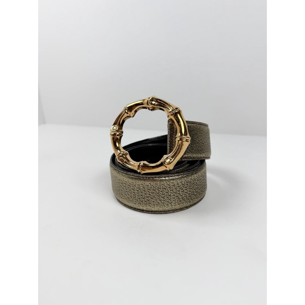 Size 90/36 - Gucci Bamboo Accent Leather Belt