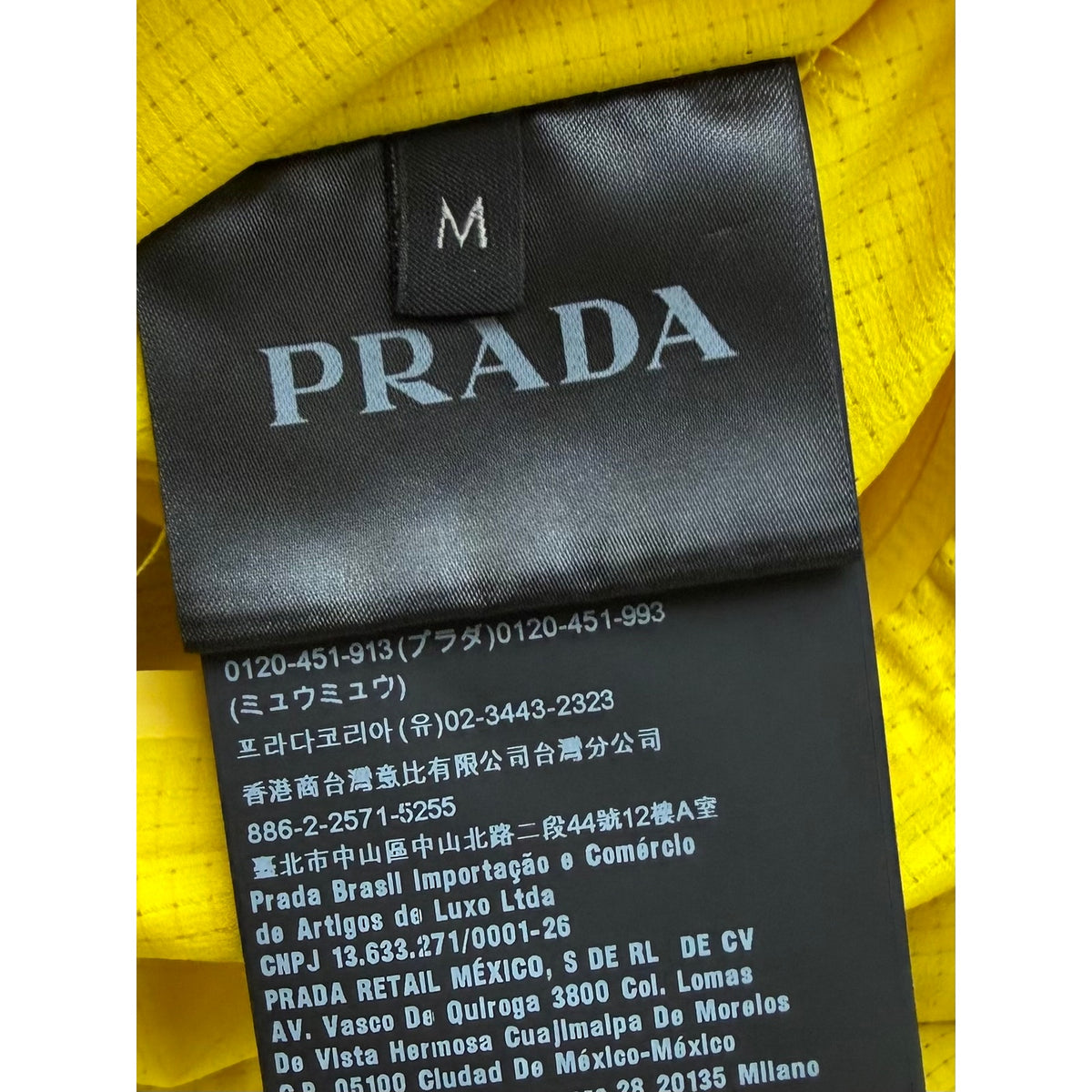 Size M - Prada 2-in-1 Convertible Jacket & Bag Yellow Nylon