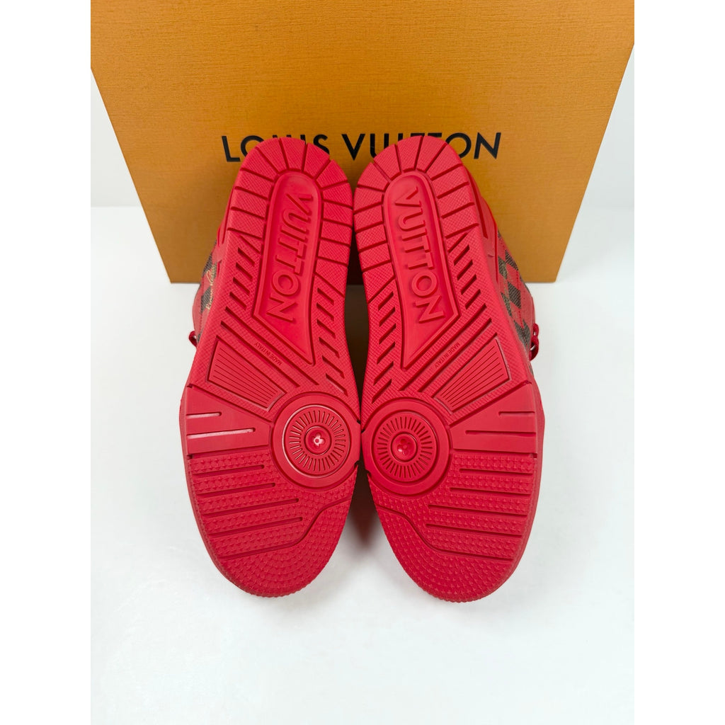 Size 6LV/7US - Louis Vuitton Damier Red Trainer NEW
