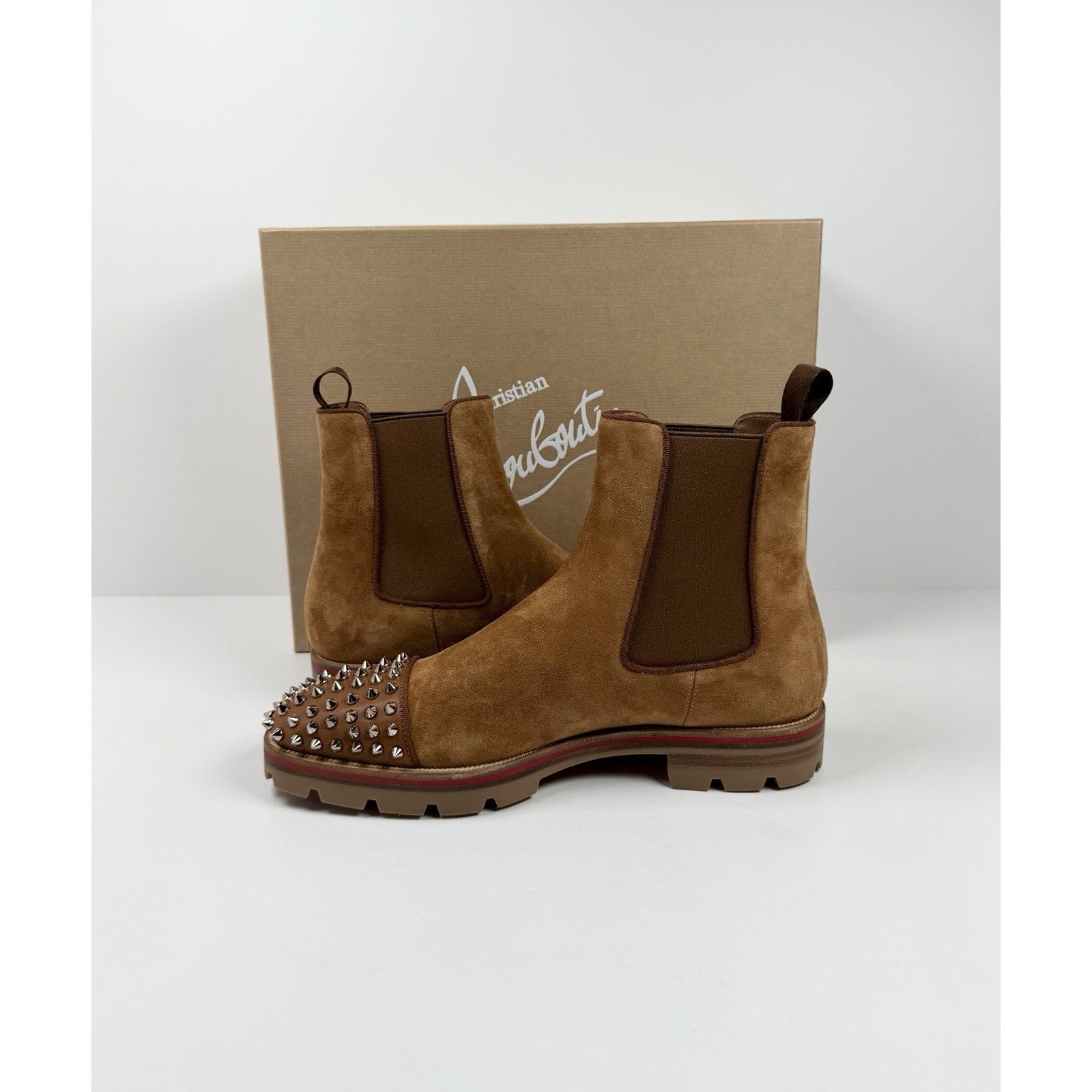 Size 7.5US - Christian Louboutin Melon Spikes Boots NEW