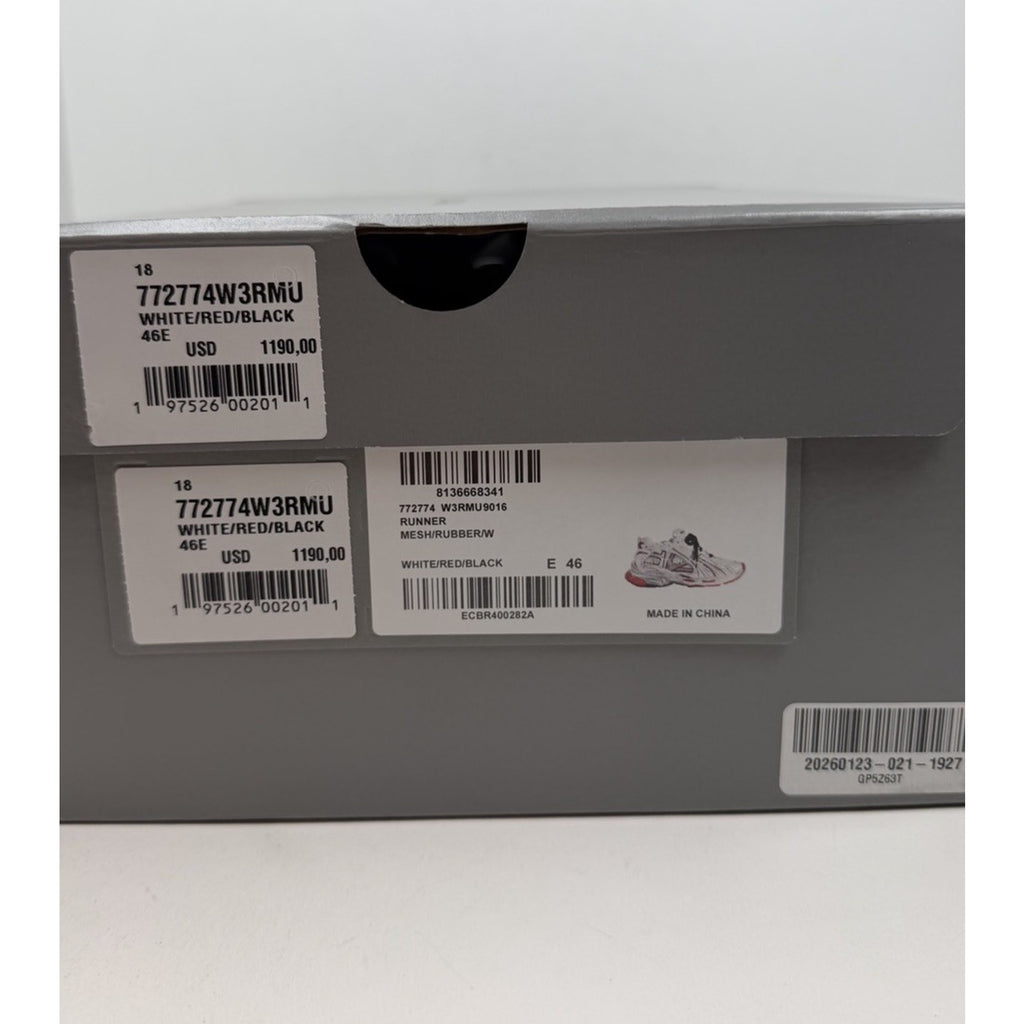 Size 46EU/13US - Balenciaga Runner White Red Black NEW