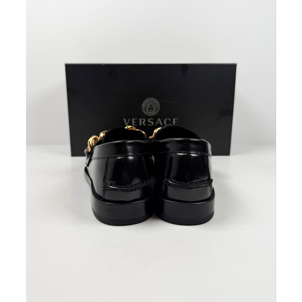 Size 8.5 - Versace Chain Link Leather Loafers