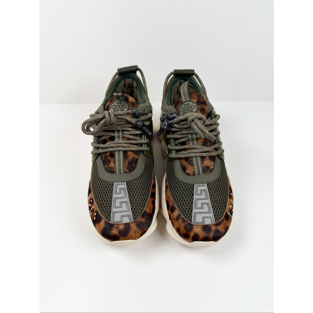 Size 42EU/9US - Versace Chain Reaction Olive Leopard