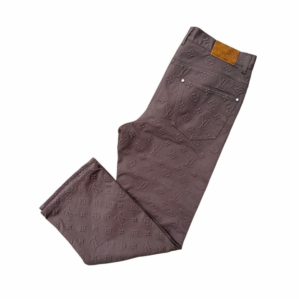 Size 36 - Louis Vuitton Embossed Logo Brown Jeans