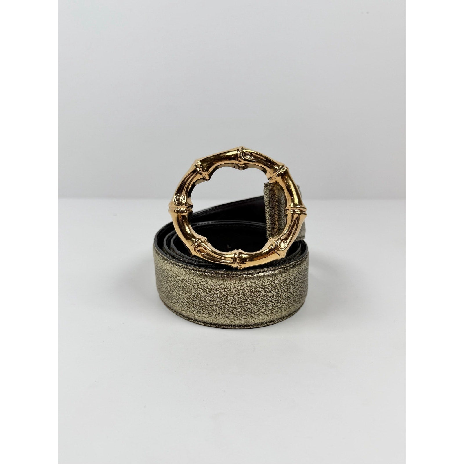 Size 90/36 - Gucci Bamboo Accent Leather Belt
