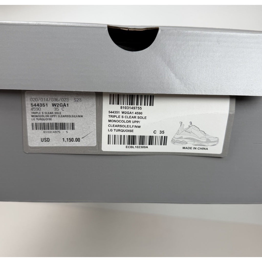 Size 35EU/5W - Balenciaga Triple S Turquoise NEW