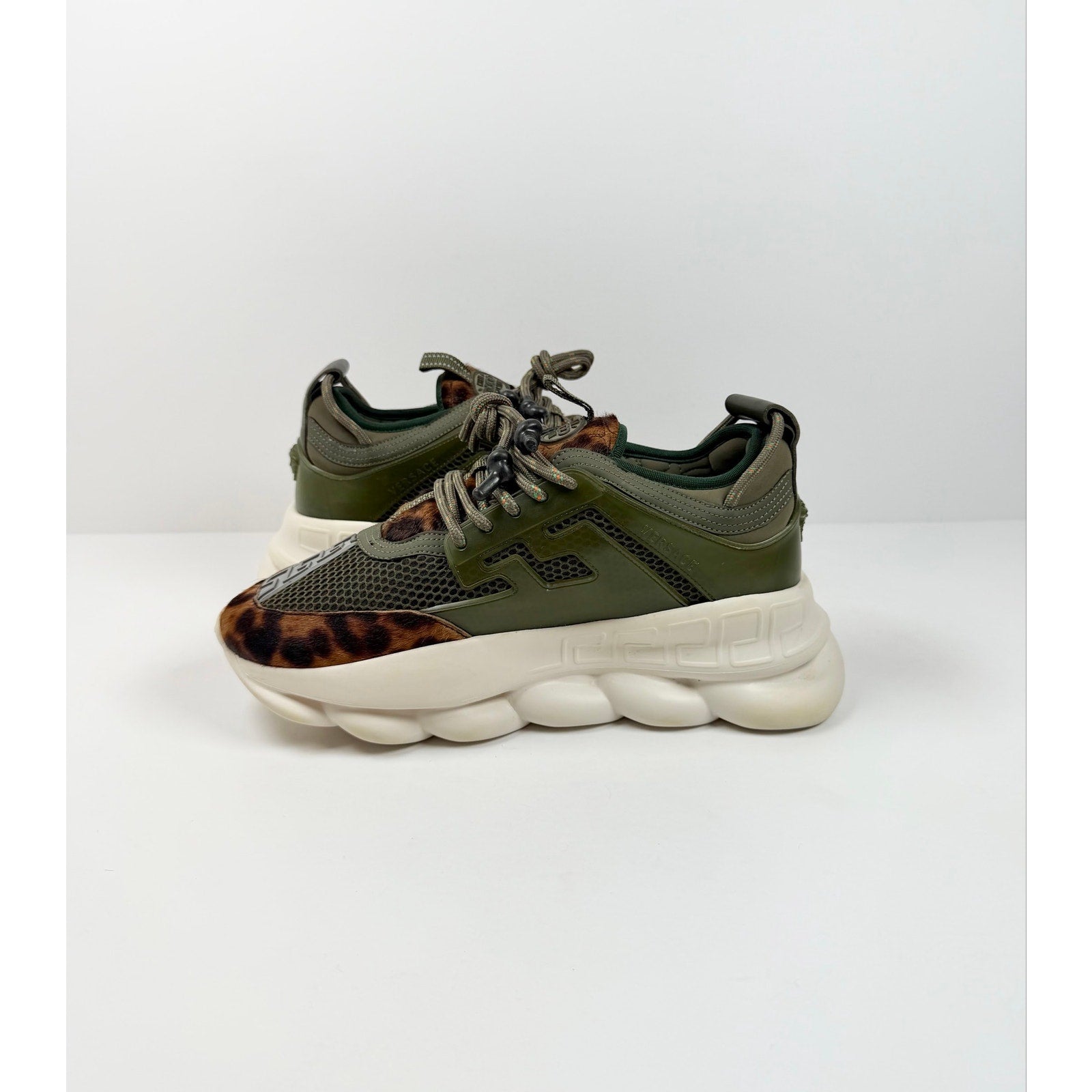 Size 42EU/9US - Versace Chain Reaction Olive Leopard