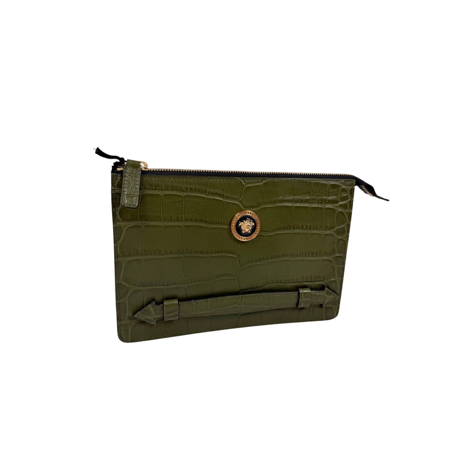 Versace Crocodile Leather Clutch Bag