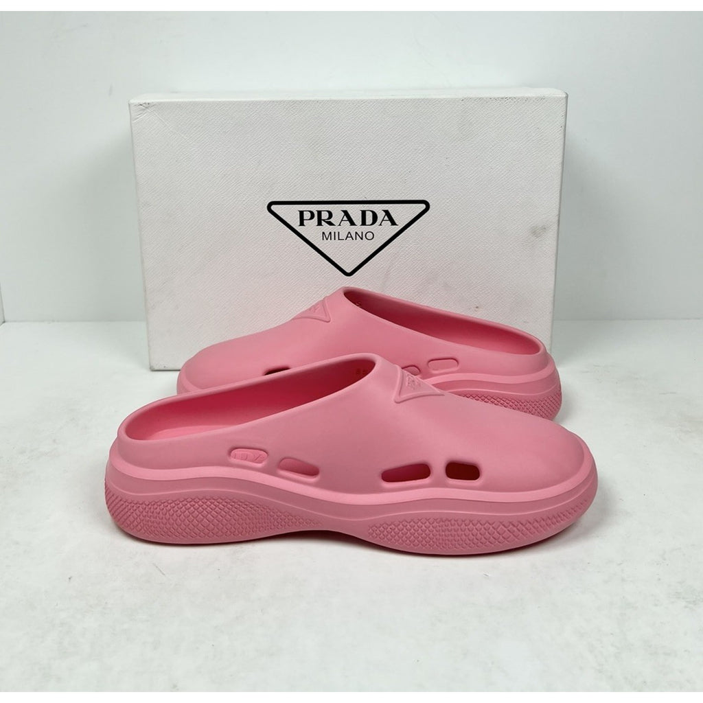 Size 35EU/5W - Prada Rubber Pink Mule Clogs NEW