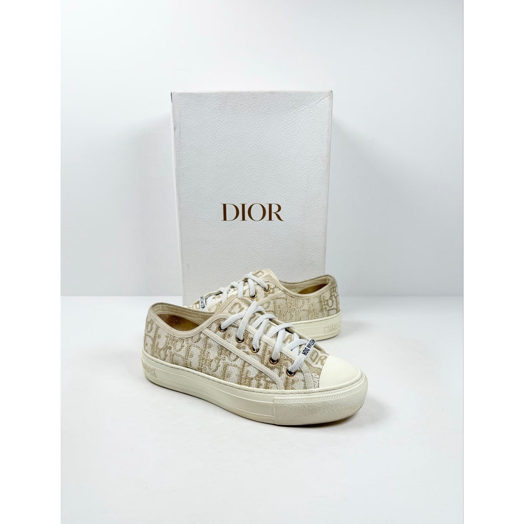 Size 7.5 - Dior Walk’N’Dior Gold Oblique Low Top Women