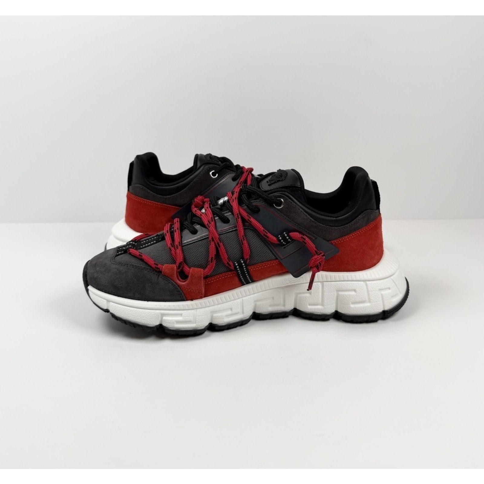 Size 41EU/8US - Versace Trigreca Black Red Sneakers NEW!