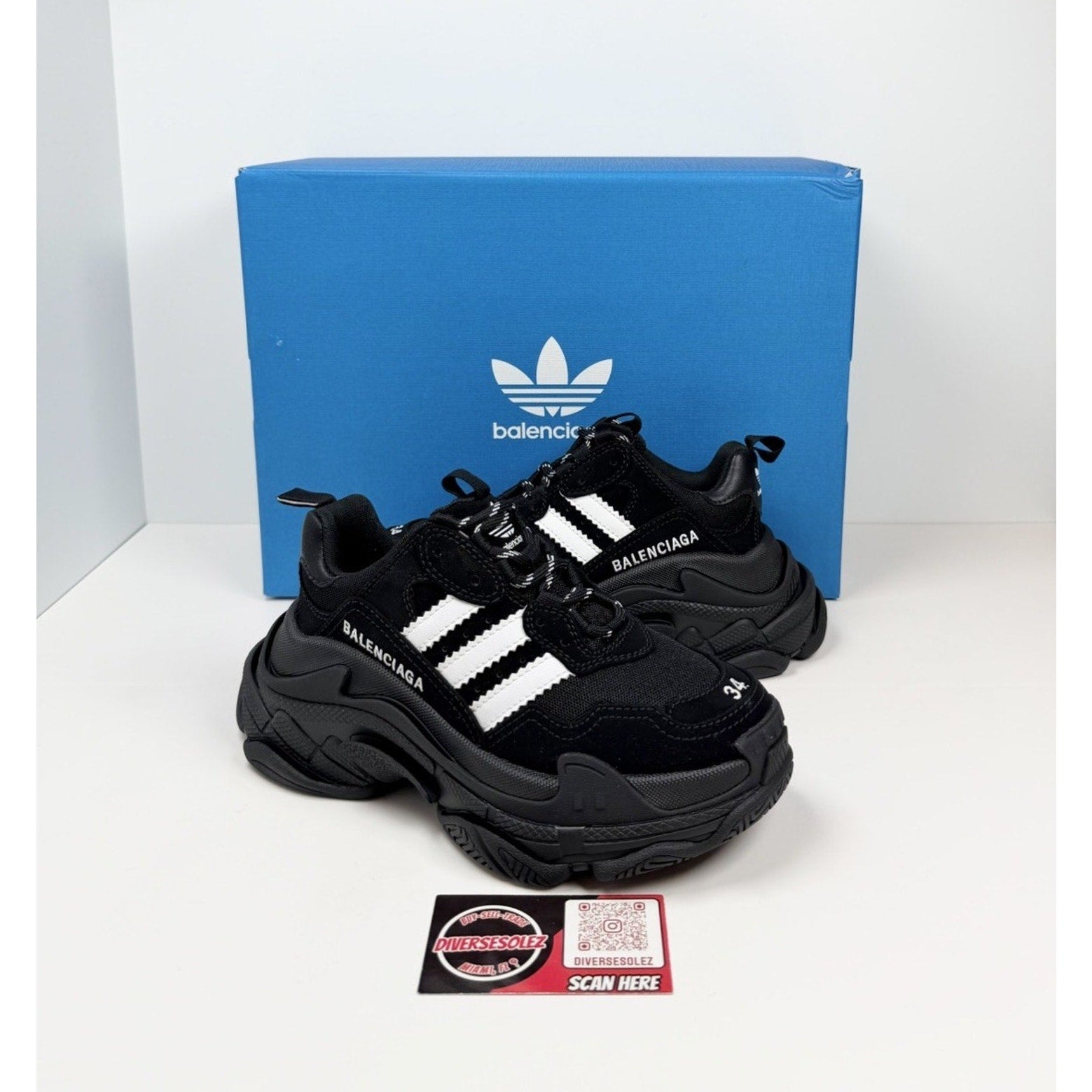 Size 34EU/4W - Balenciaga Triple S x Adidas NEW