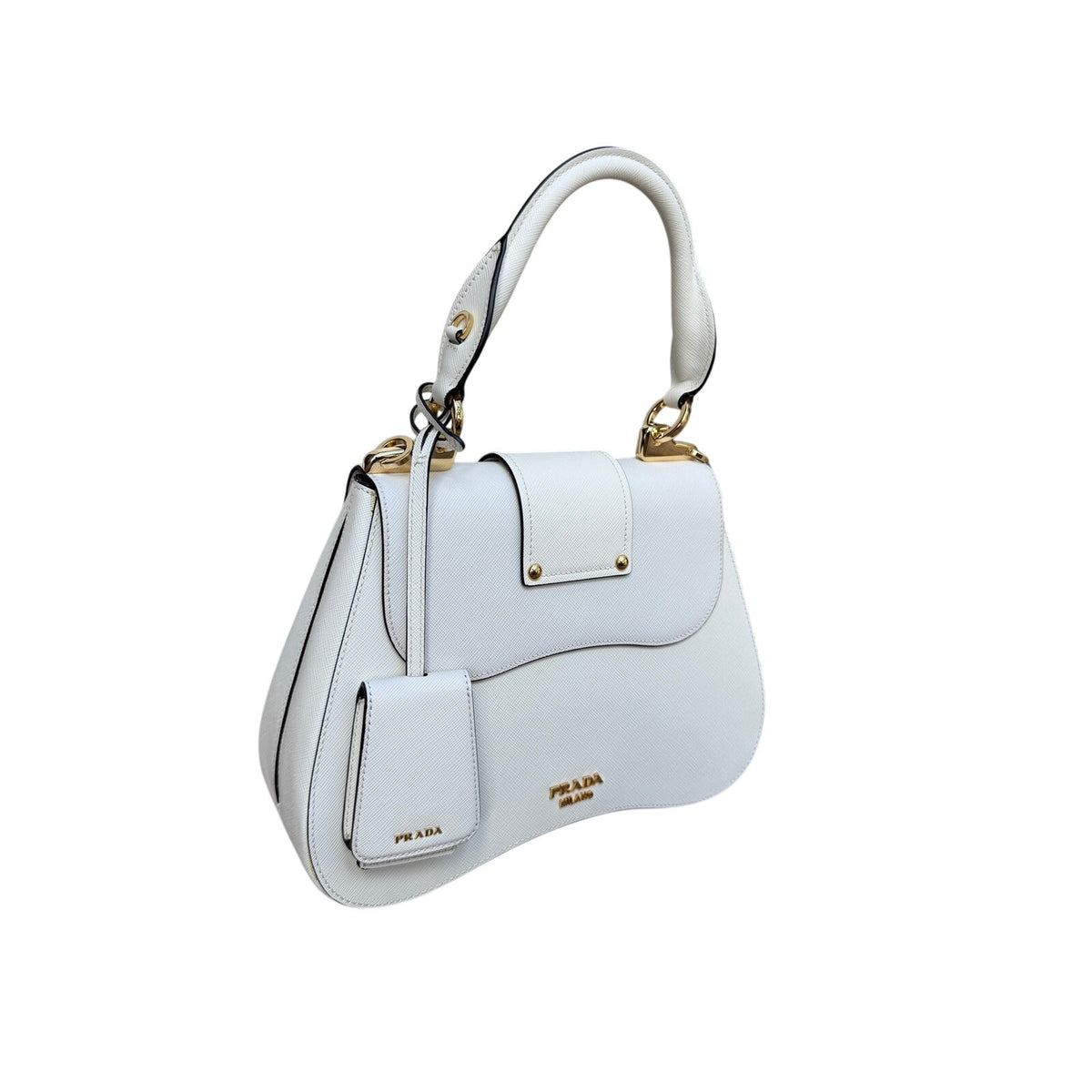 Prada Lux Leather Top Handle Crossbody Bag NEW