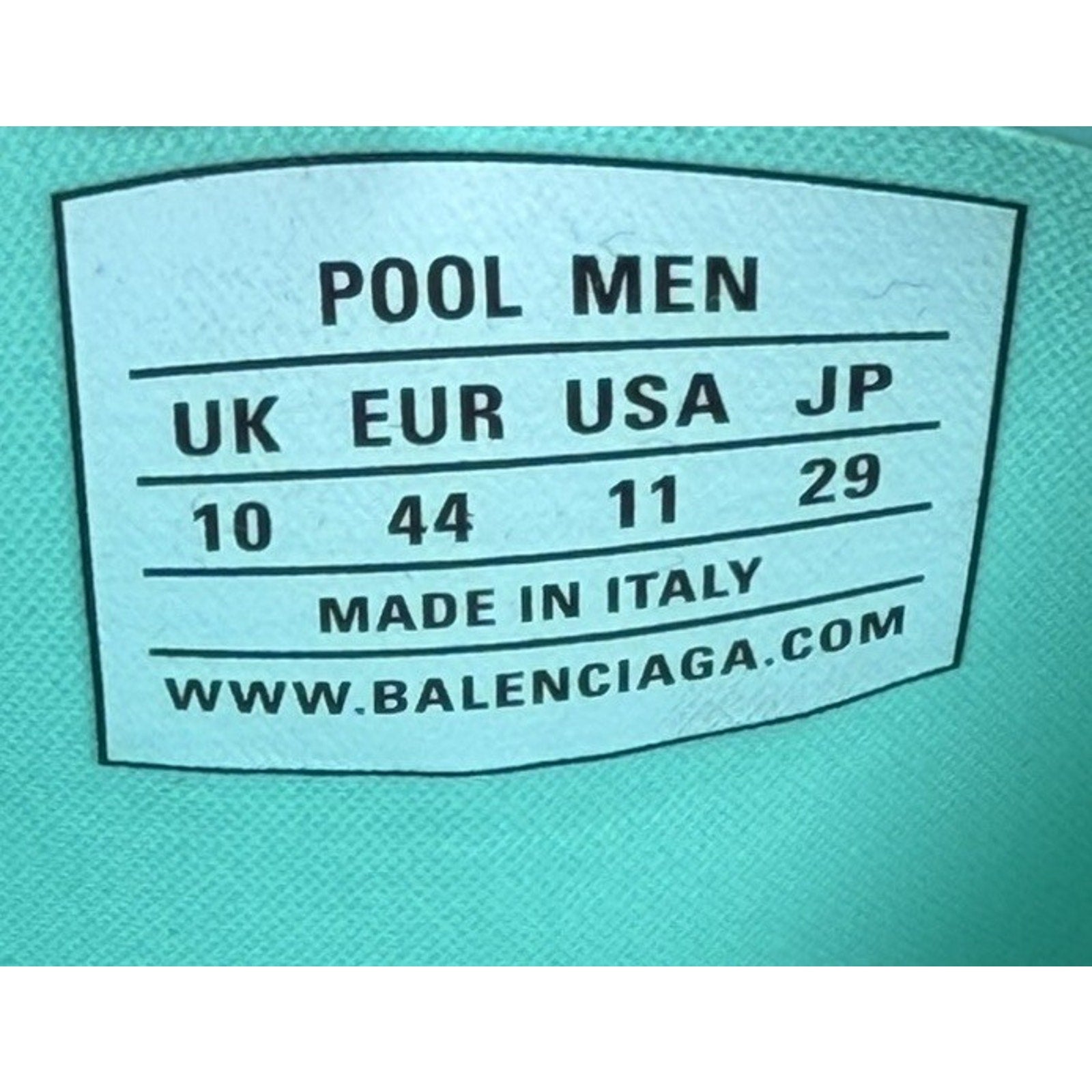 Size 11 - Balenciaga Mint Rubber Pool Sandals NEW!