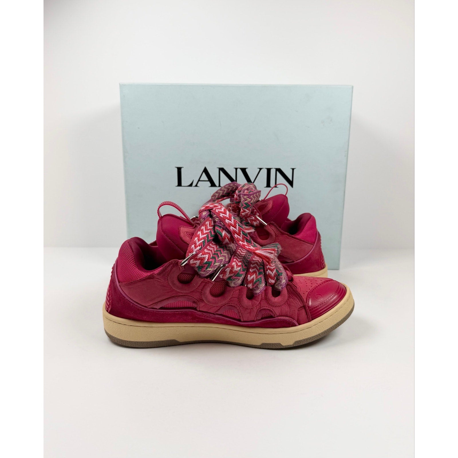 Size 42EU/9US - Lanvin Curb Red Sneakers