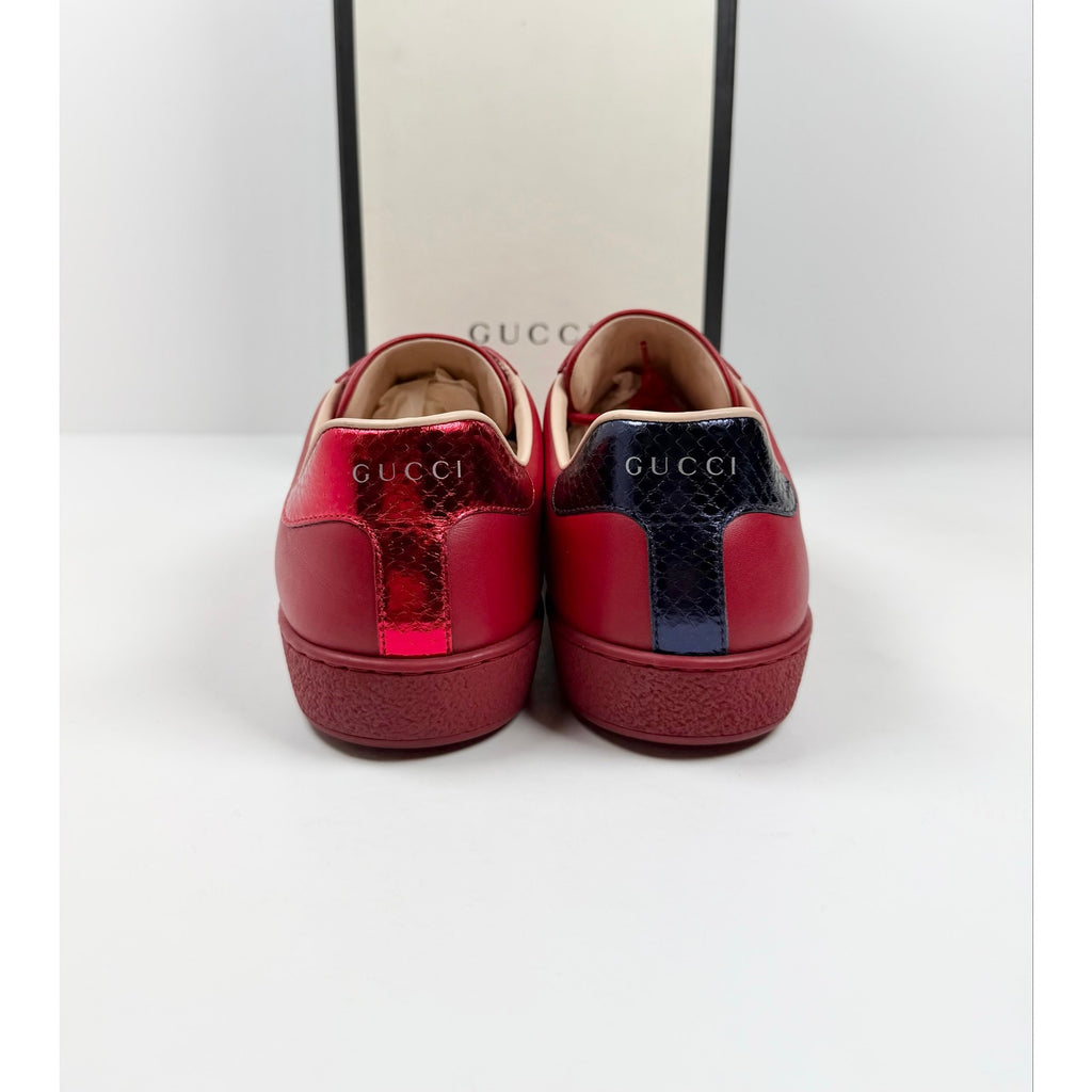 Size 9.5US - Gucci Ace Low Top Red Leather