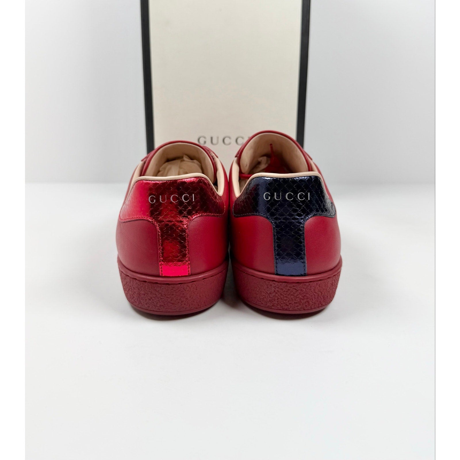 Size 9.5US - Gucci Ace Low Top Red Leather