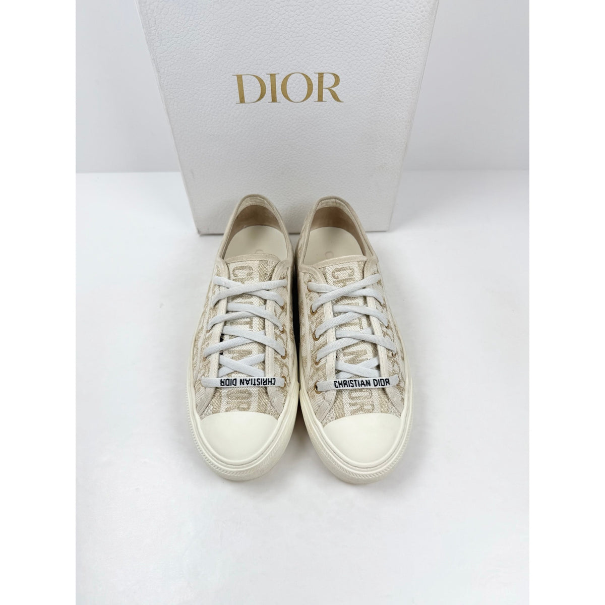Size 7.5 - Dior Walk’N’Dior Gold Oblique Low Top Women