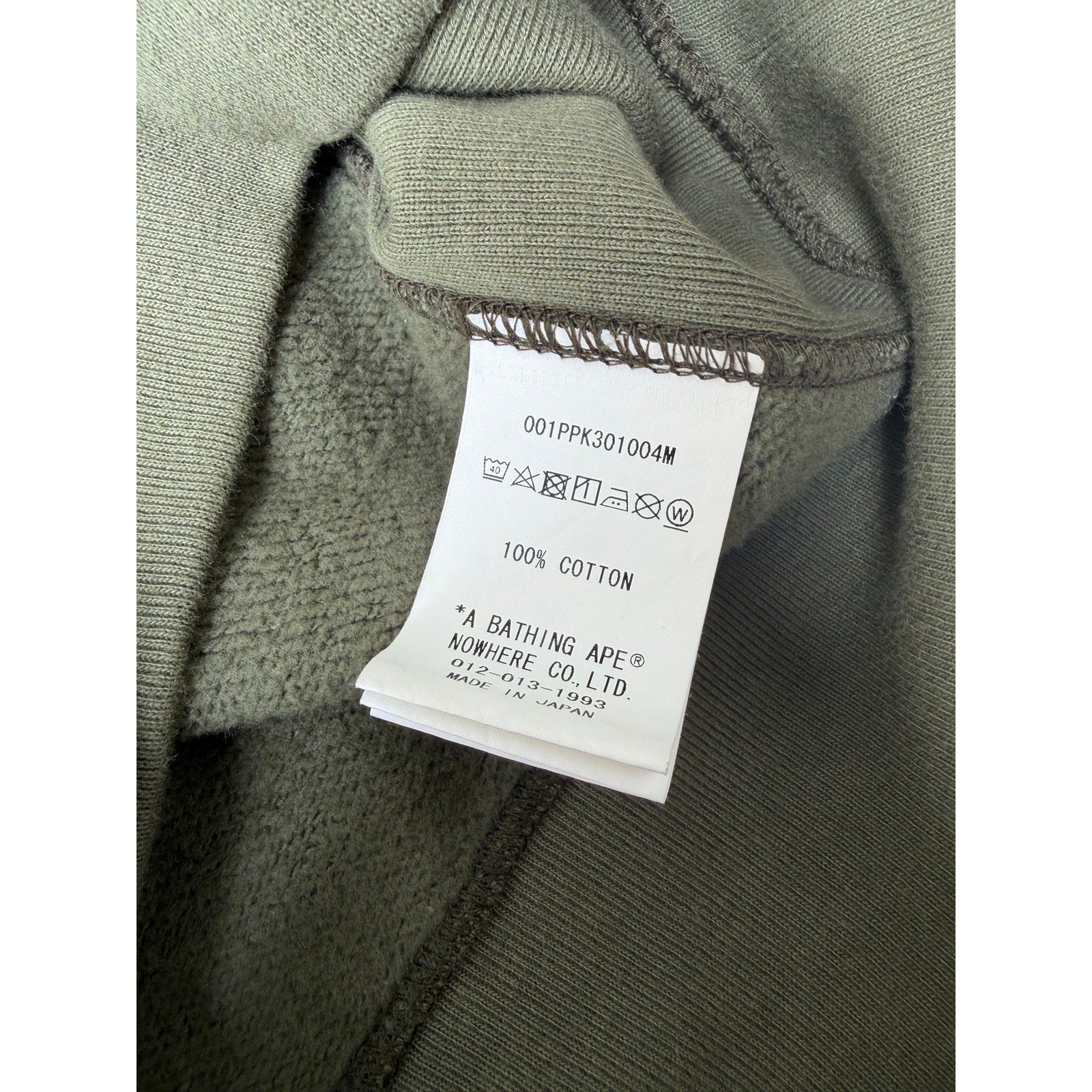 Size M - Bape Olive Pullover Hoodie