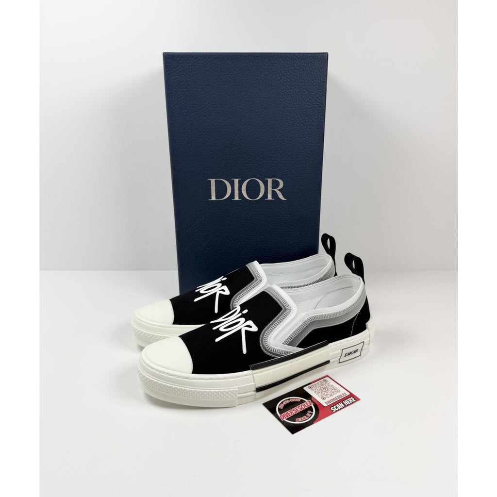 Size 41EU/8US - Dior Slip On Black White Sneakers NEW