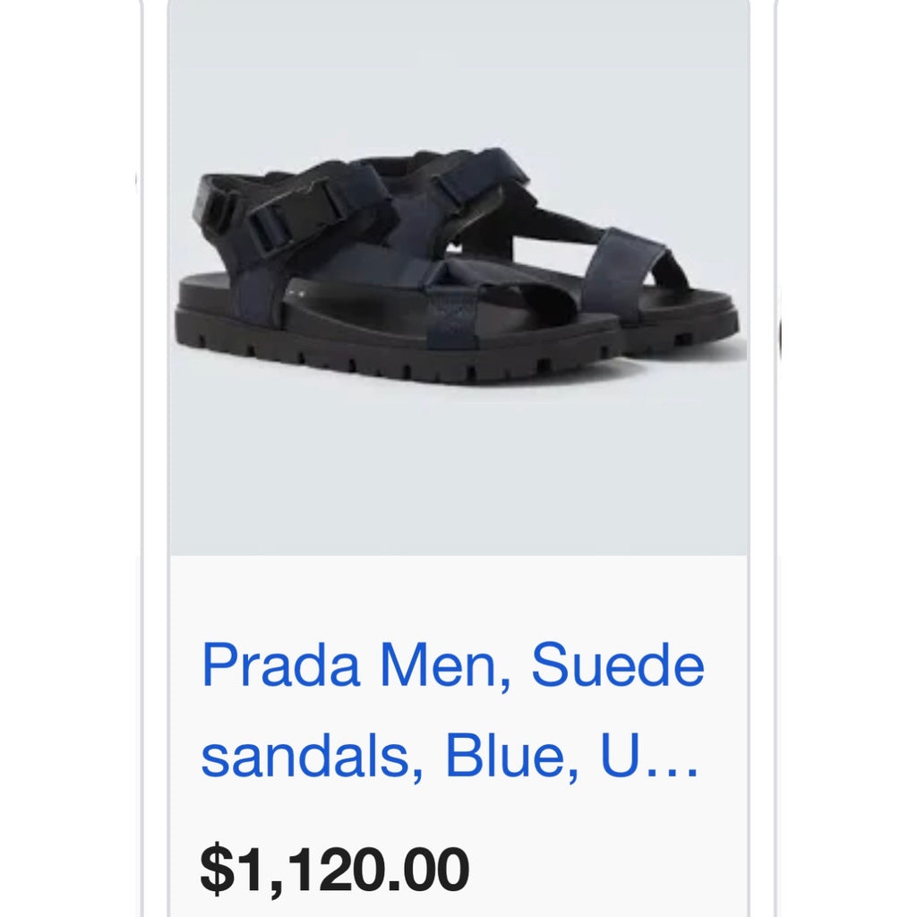 Size 11UK/12US - Prada Sporty Strap Sandal Suede NEW