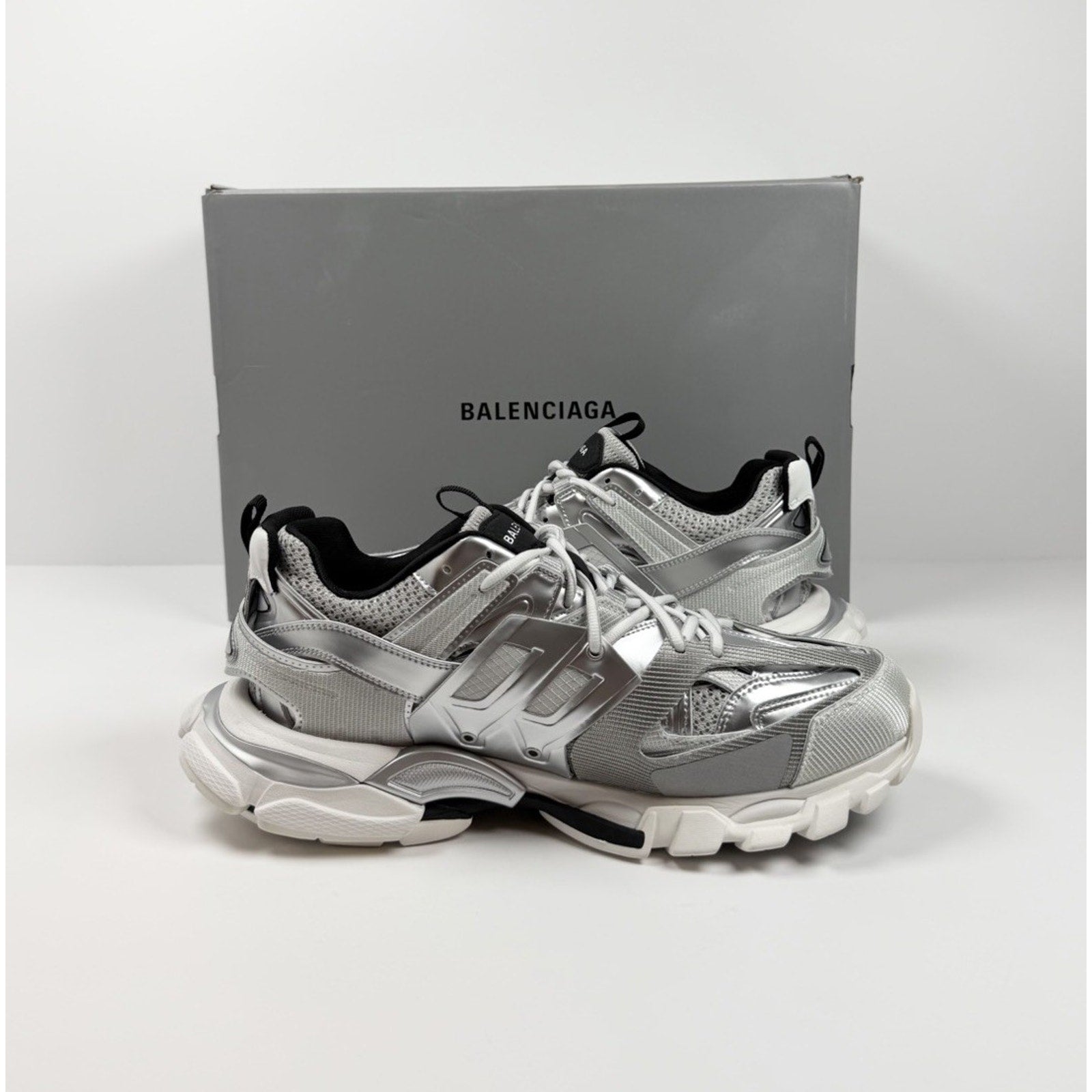 Size 43EU/10US - Balenciaga Track Metallic Silver NEW
